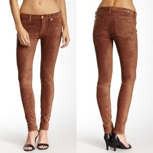 7 For All Mankind The Sueded Skinny Jean RUST $198